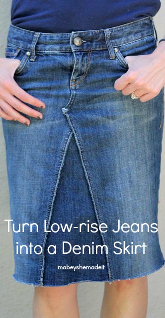 DIY Turn Old Jeans into a Skirt